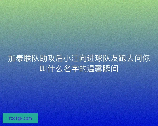 加泰联队助攻后小汪向进球队友跑去问你叫什么名字的温馨瞬间
