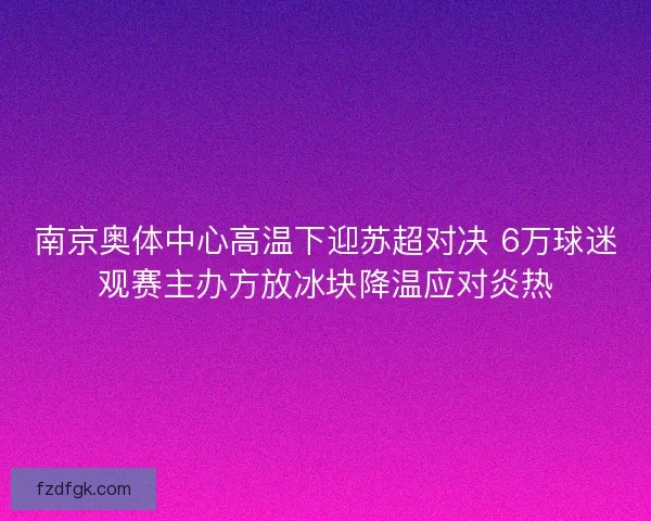 南京奥体中心高温下迎苏超对决 6万球迷观赛主办方放冰块降温应对炎热